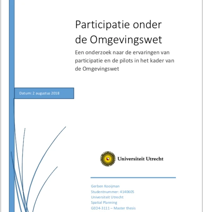 Participatie onder de Omgevingswet